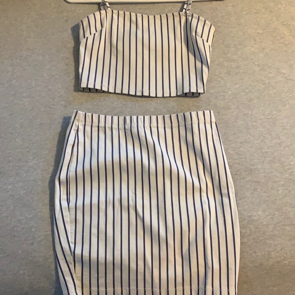 Two piece set from forever 21. Blue and white striped